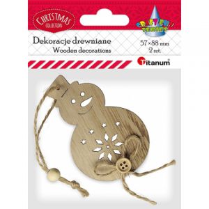 Zawieszki drewniane Titanum Bałwanek, 2szt
